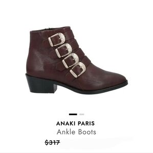Anthropologie Anaki Paris Ankle Boots Leather Point Toe Pegasus Star NWT Sz 7.5